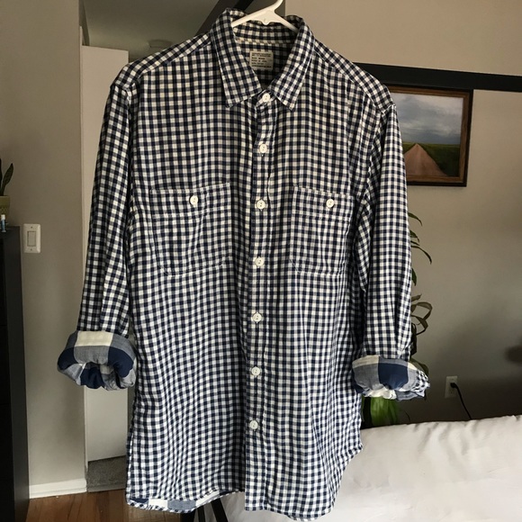 J. Crew Blue Gingham Button Down - Picture 3 of 7